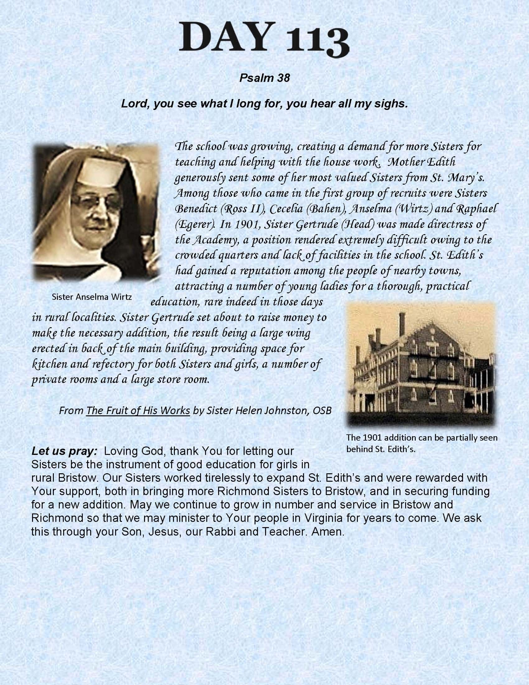Day 113 – More Sisters, More Students | Benedictine Sisters of Virginia